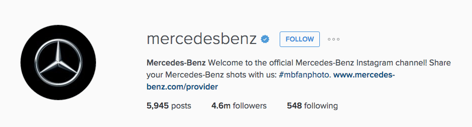 Social Media Profiles Example - Verified Instagram Account